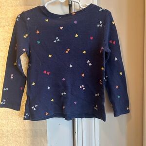 Old Navy Kids Navy Shirt with Colorful Hearts